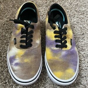 Vans Purple and Yellow Women’s 9 Men’s 7.5 Tie-Dye Sneakers